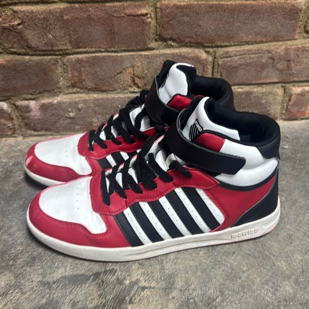 K-Swiss men basketball sneaker KSS10093M, multicolor (white/red/black), size 9.5